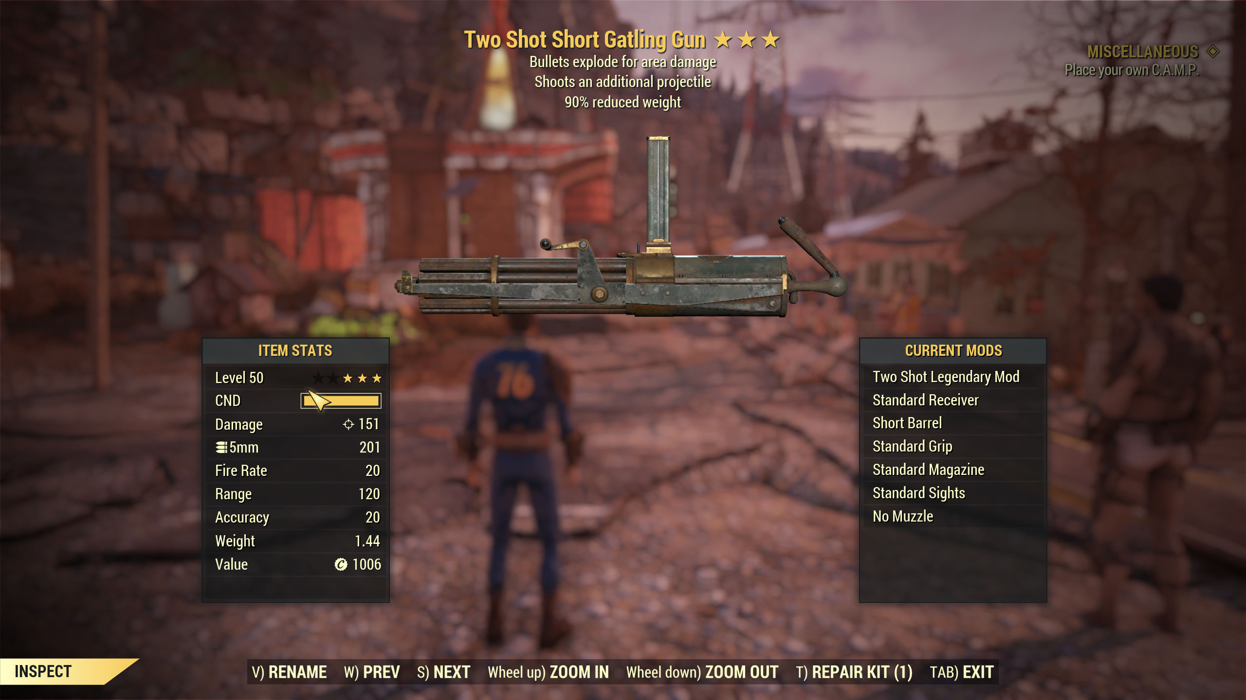 Buy Two Shot Explosive Gatling Gun In Fallout Items Offer