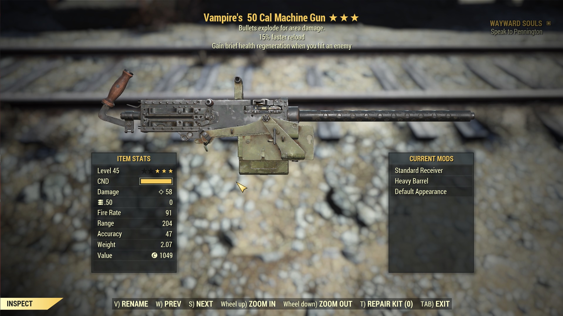 Buy Vampire S Explosive Cal Mac In Fallout Items Offer