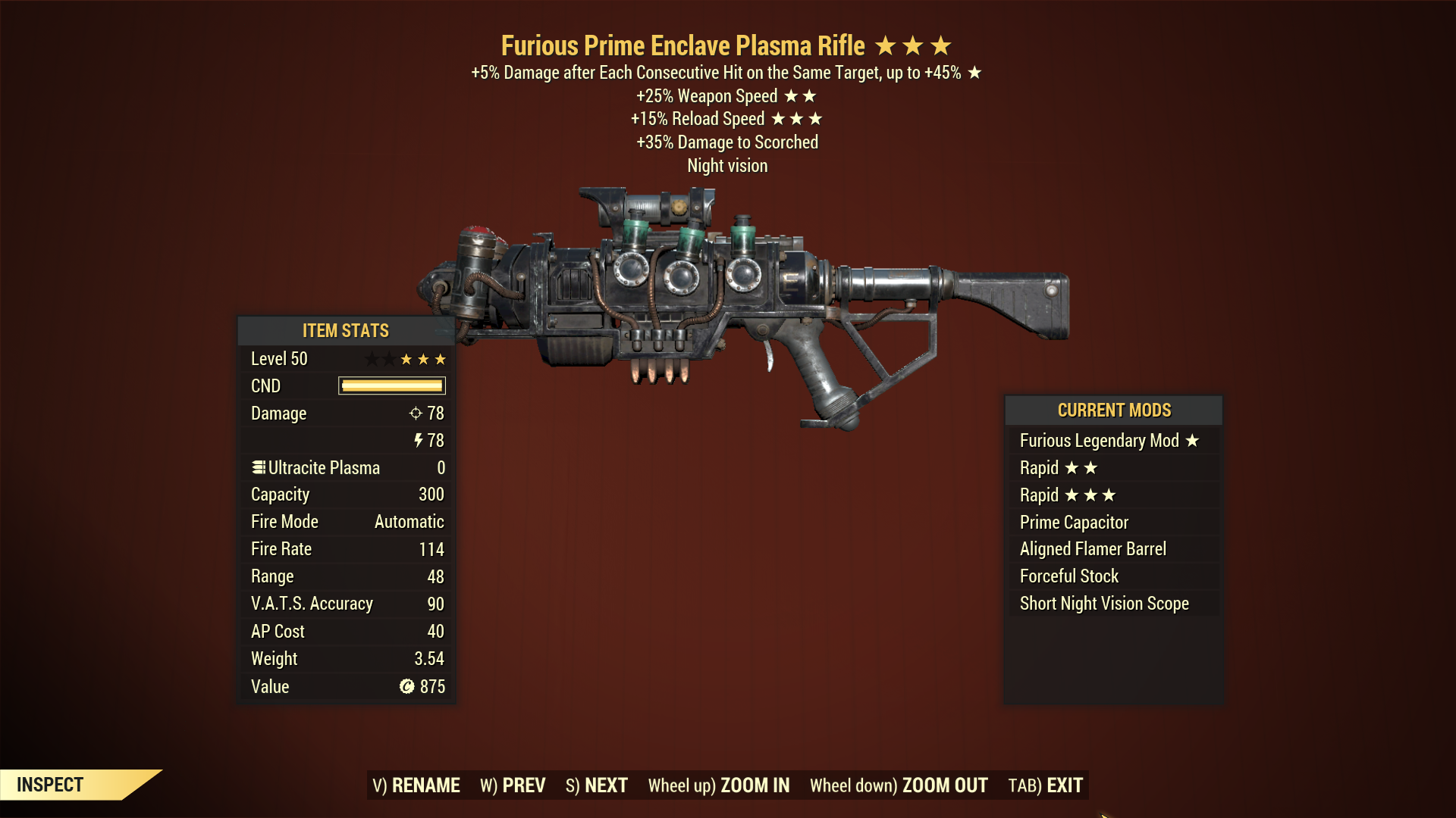 Buy Furious Enclave Plasma Flamer In FALLOUT 76 Items Offer 2326533562