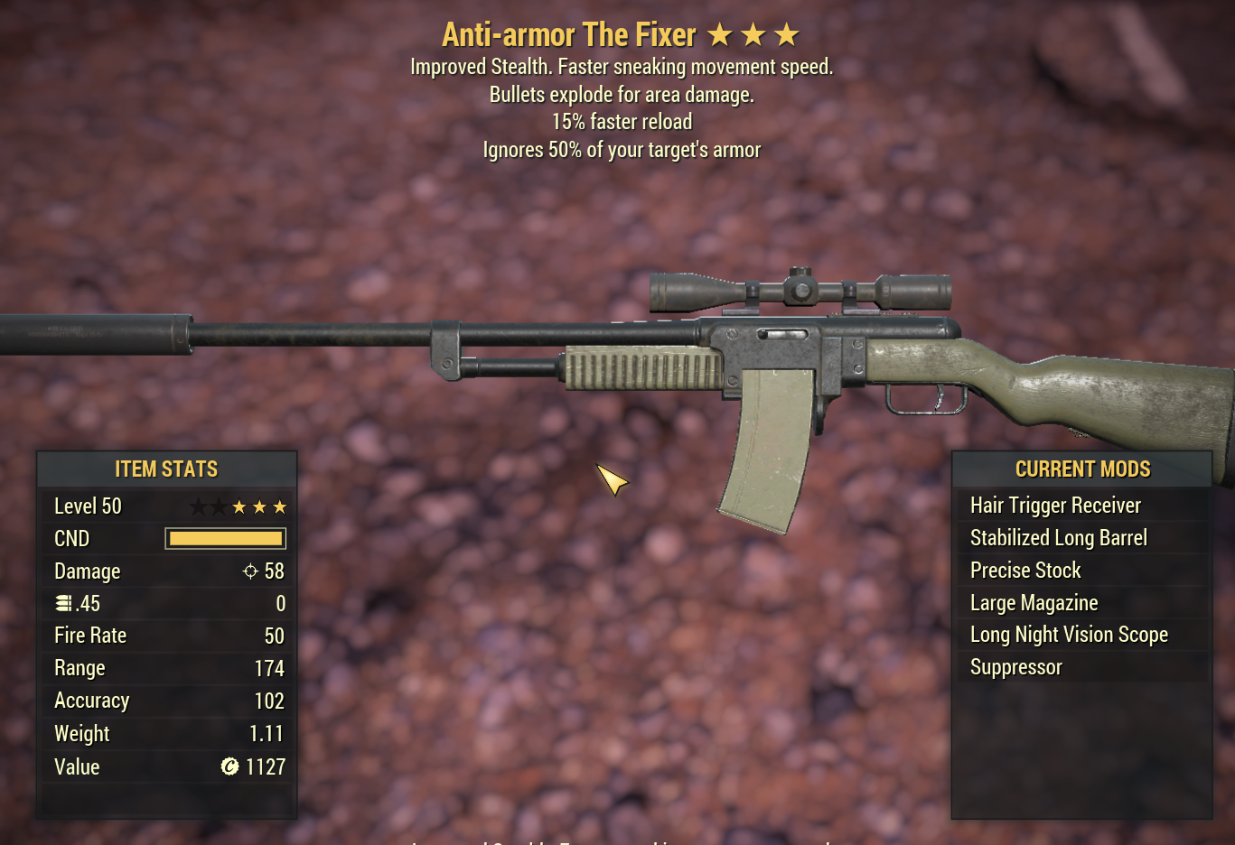 Buy Anti Armor Explosive The Fixer In FALLOUT 76 Items Offer 2427584124