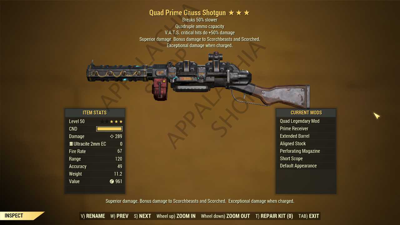 Buy Quad Gauss Shotgun Criti In Fallout Items Offer