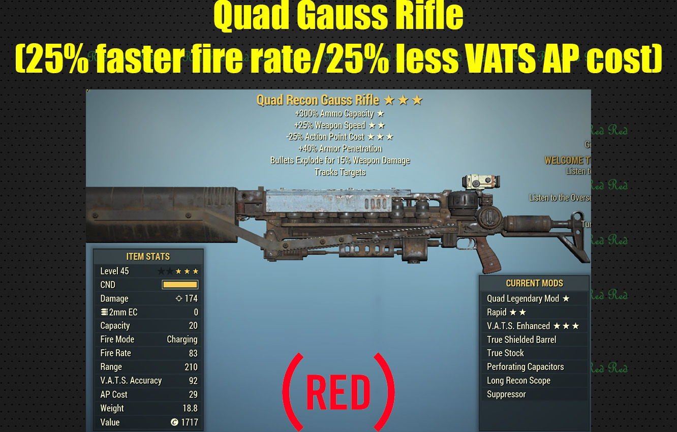 Buy Quad Gauss Rifle Faster F In Fallout Items Offer