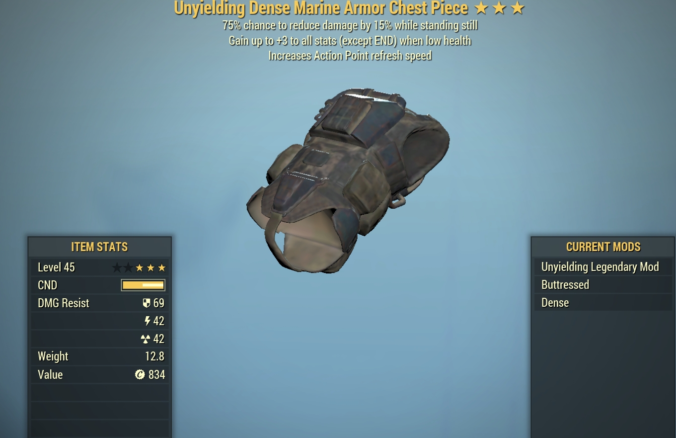 Buy Marine Armor Full Set Unyiel In Fallout Items Offer