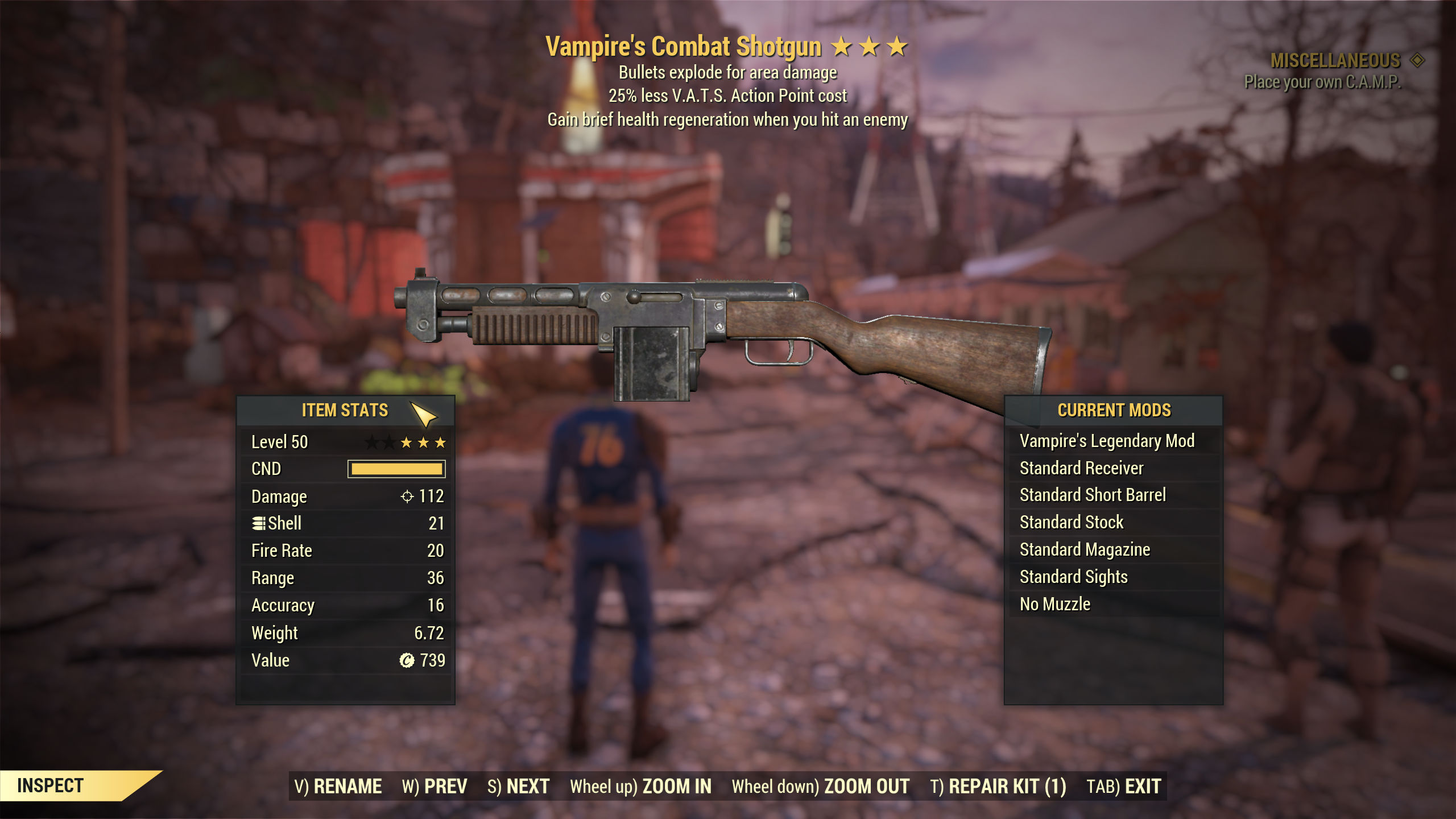 Buy Vampire S Explosive Combat Sho In FALLOUT 76 Items Offer 2324077987