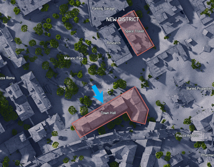 Buried City Town Hall Key Map Location