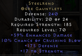 ✅ALMOST PERFECT DAMAGE STEELREND GLOVES 59% / 17 STR SC PC ✅