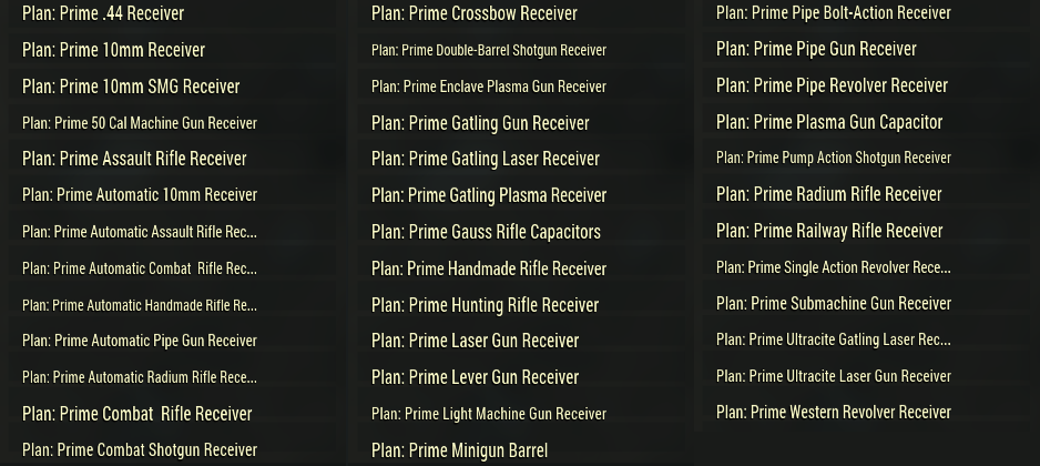 Plan: prime Receiver / Capacitors [all PRIME Receiver and Capacitors in the Game]