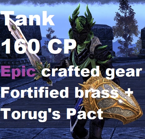 [NA - PC] Epic Crafted Gear + legendary weapons - Tank - 160 CP Fortified Brass + Torug's Pact