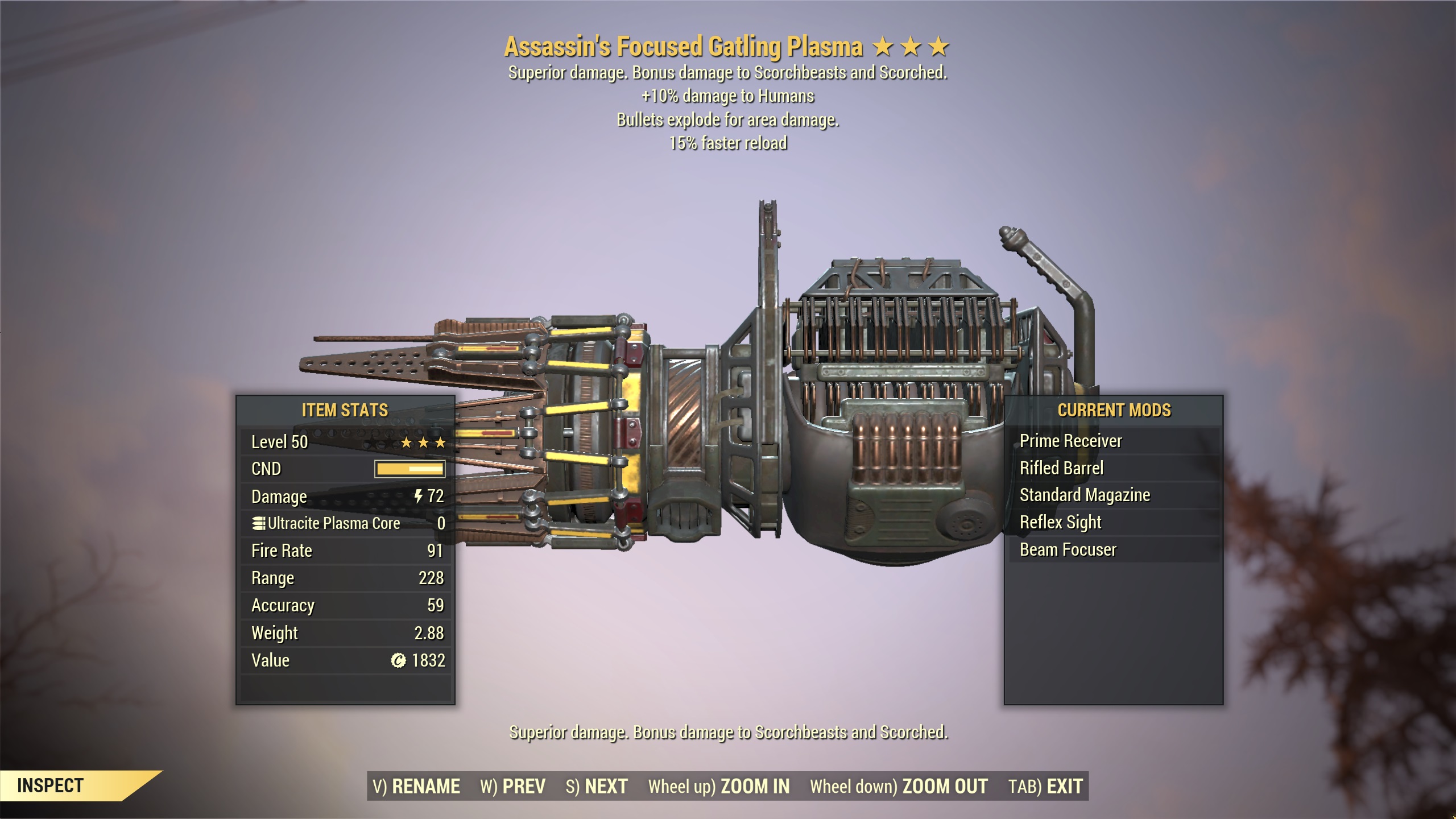 ★★★ Assassins Explosive Gatling Plasma[15% Faster Reload] | FULLY MODIFIED | FAST DELIVERY |