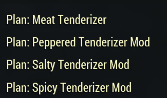 Plan: Meat Tenderizer + 3 Tenderizer Mod Plans (Peppered & Salty & Spicy Tenderizer Mods)