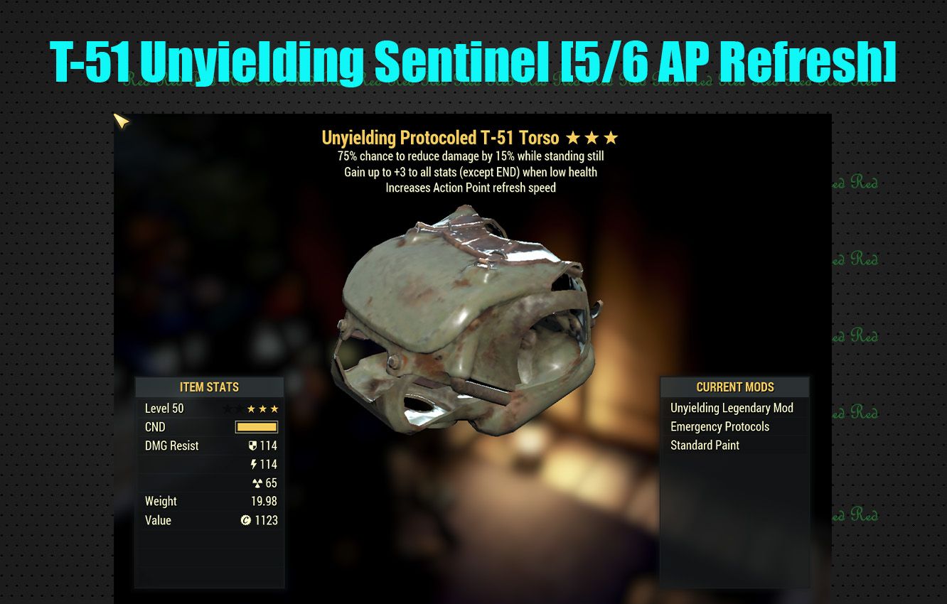 T-51 Unyielding Sentinel [5/5 AP Refresh].Power Armor