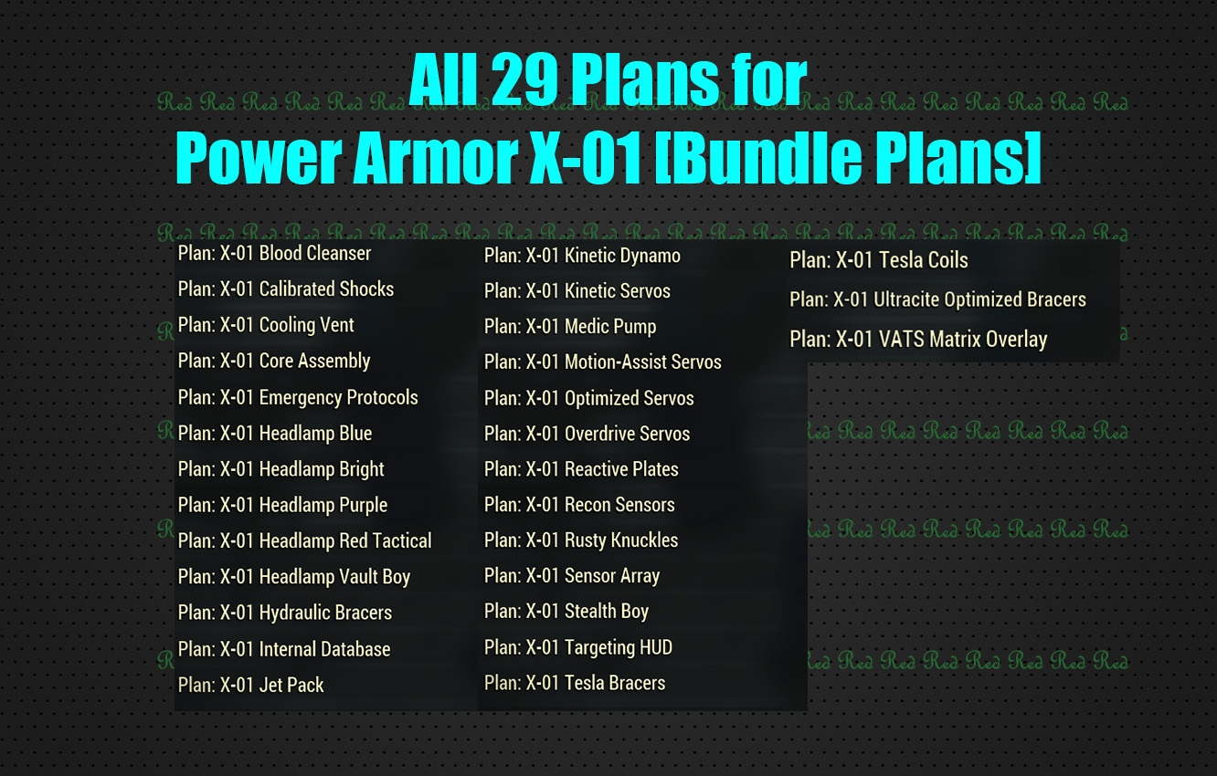 All 29 Plans for Power Armor X-01 [Bundle Plans]