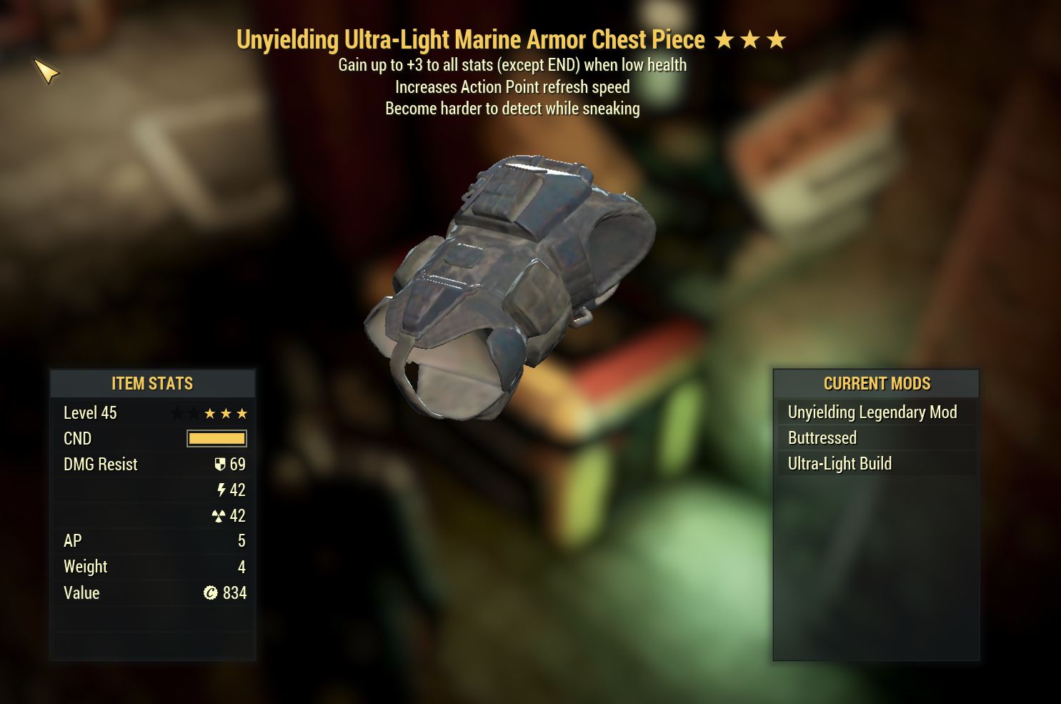 Unyielding Sneak (Marine Armor, 5/5 AP Refresh)