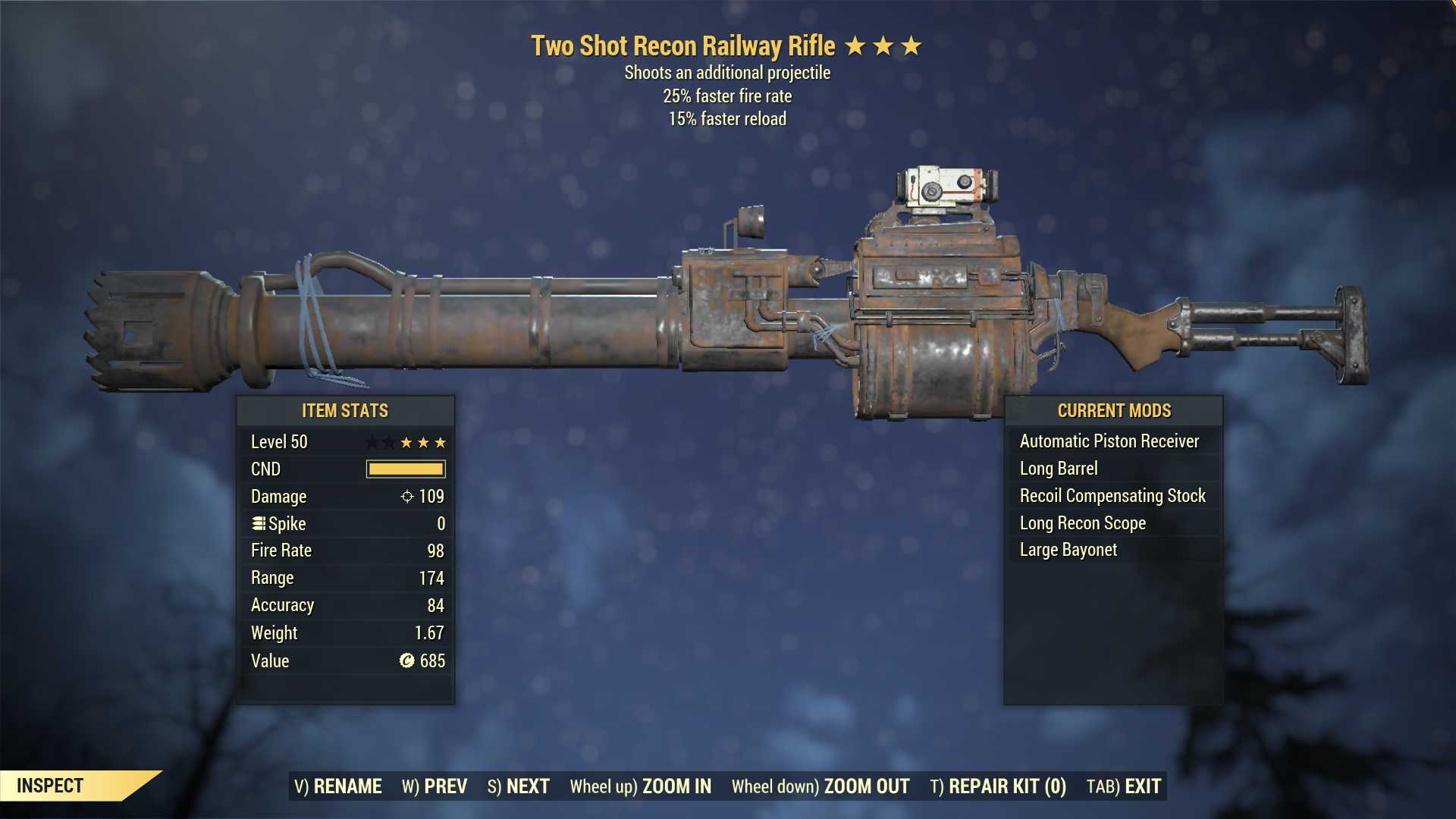 Two Shot Railway (25% faster fire rate, 15% faster reload)