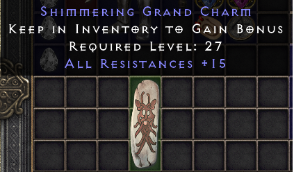 ✅PERFECT +15 RESIST ALL GRAND CHARM & SHIMMERING GRAND CHARM 15% ALL RESIST PC SC✅