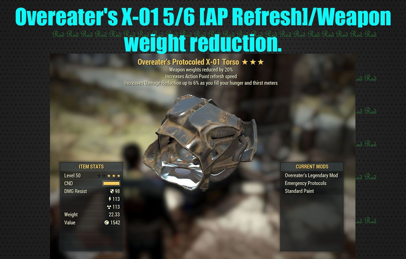Overeater's X-01 5/5 [AP Refresh]/Weapon weight reduction.Power Armor