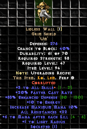 +3 all skill Lidless Wall softcore ladder