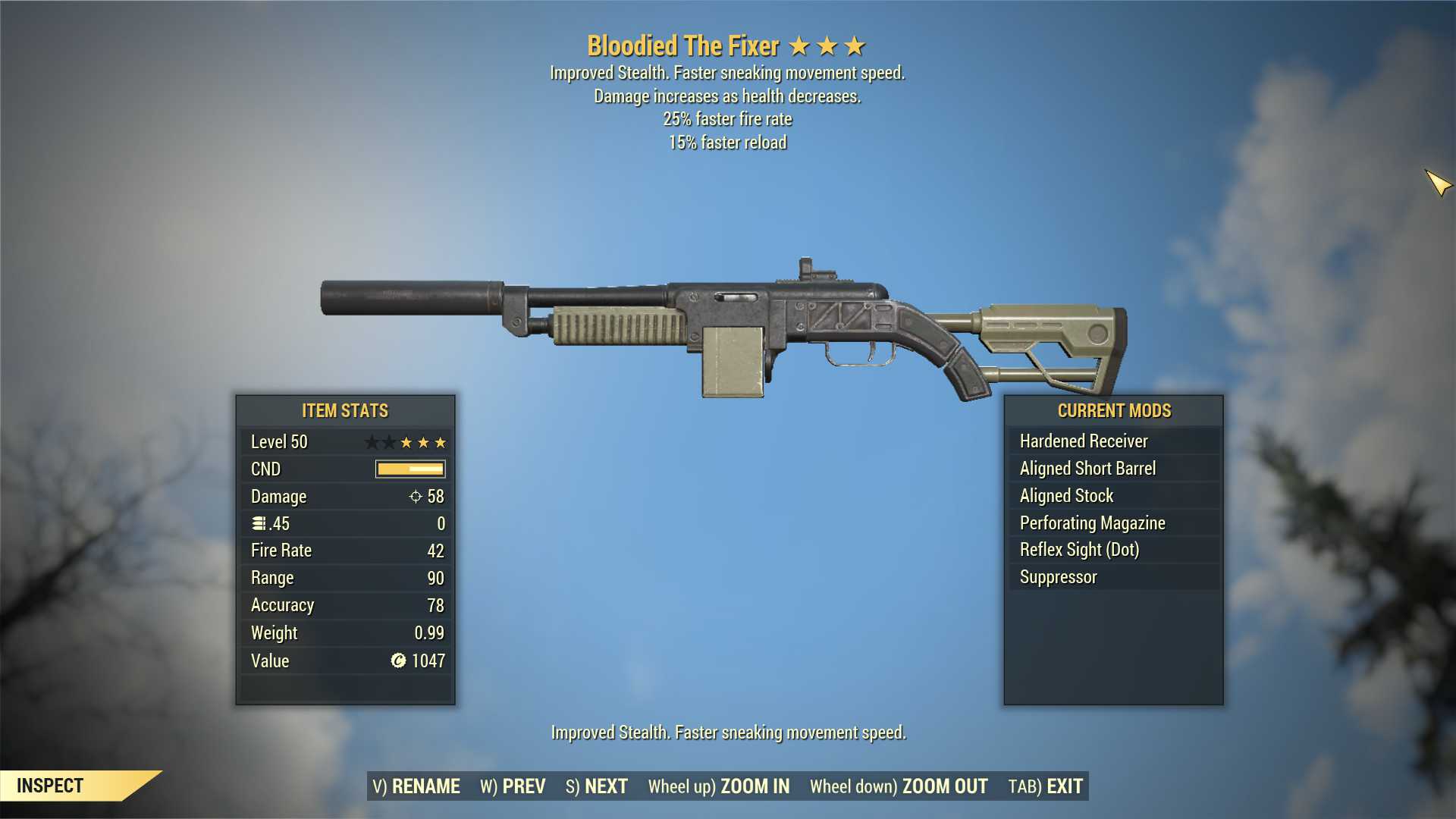 Bloodied The Fixer (25% faster fire rate, 15% faster reload)