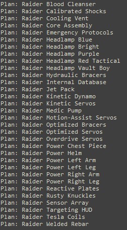 Raider Power Armor Plans + Mods Plans Bundle [32 Total]