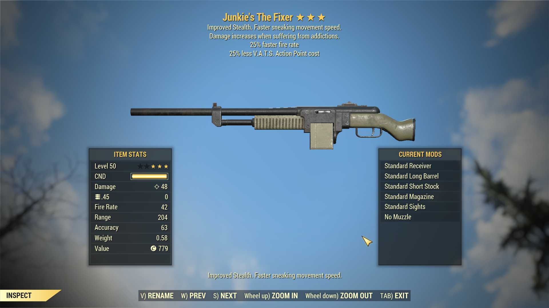 Junkie's The Fixer (25% faster fire rate, 25% less VATS AP cost)