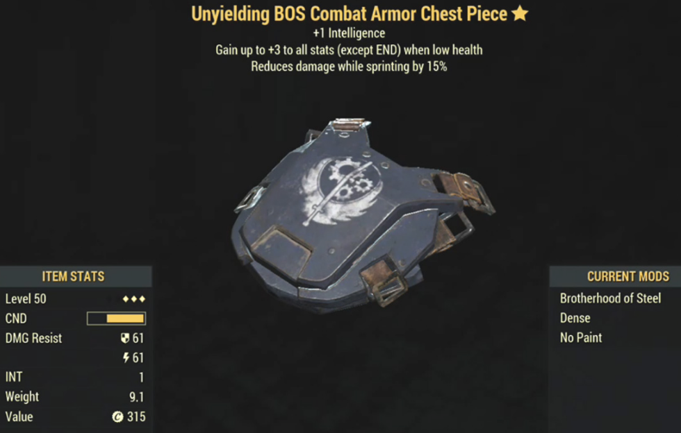 Unyielding Bos Combat Armor Chest Piece Level 50 Cavalier S Odealo
