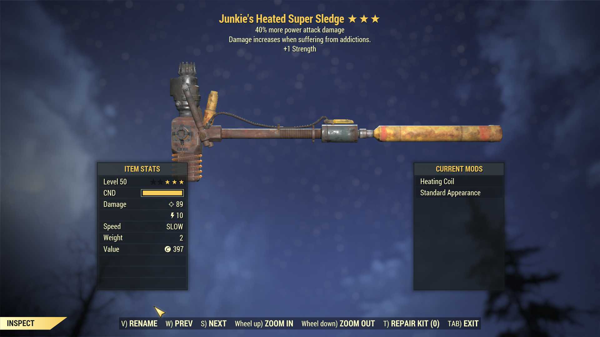 Junkie's Super Sledge (+40% damage PA, +1 Strength)