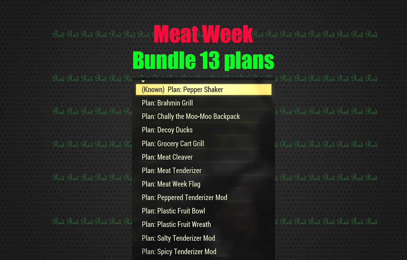 Meat Week [Bundle 13 plans/Pepper Shaker/Meat Tenderizer and etc]