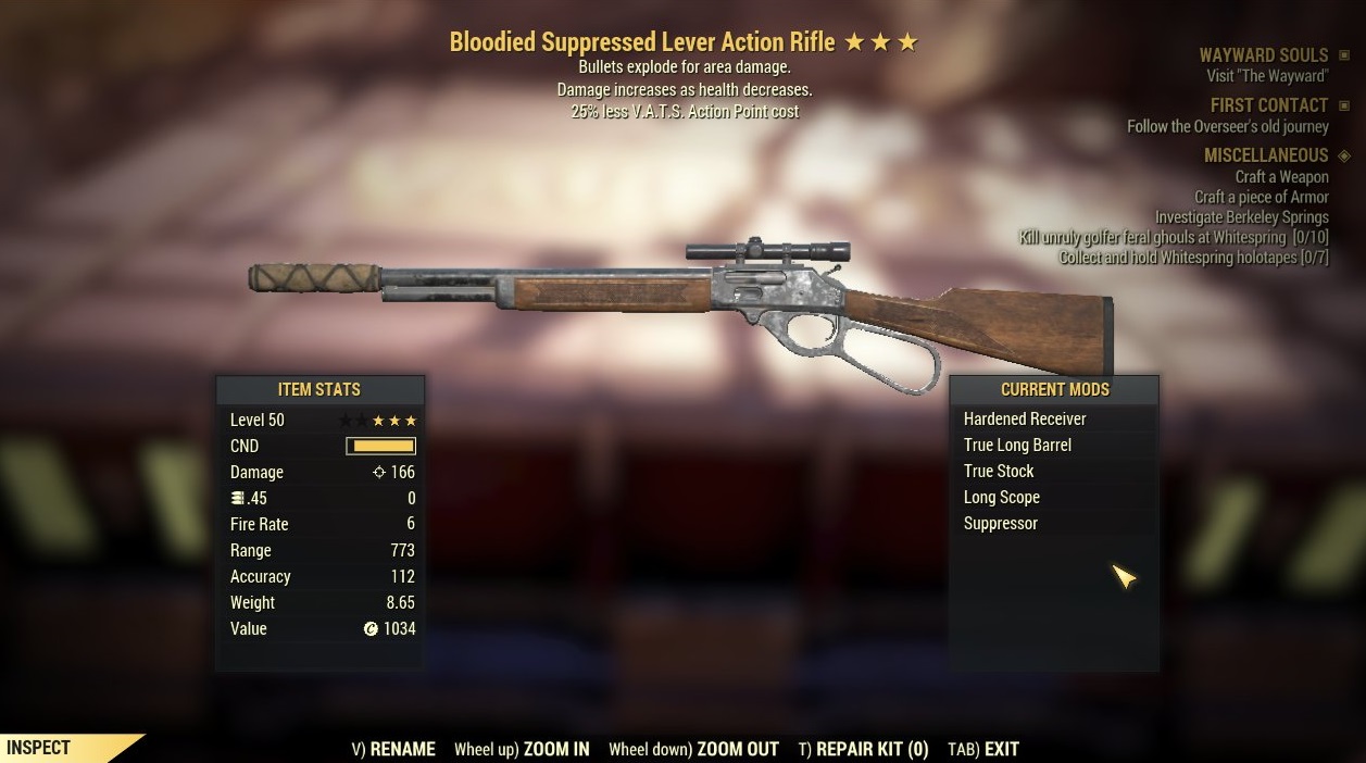 fallout 4 lever action rifle fix