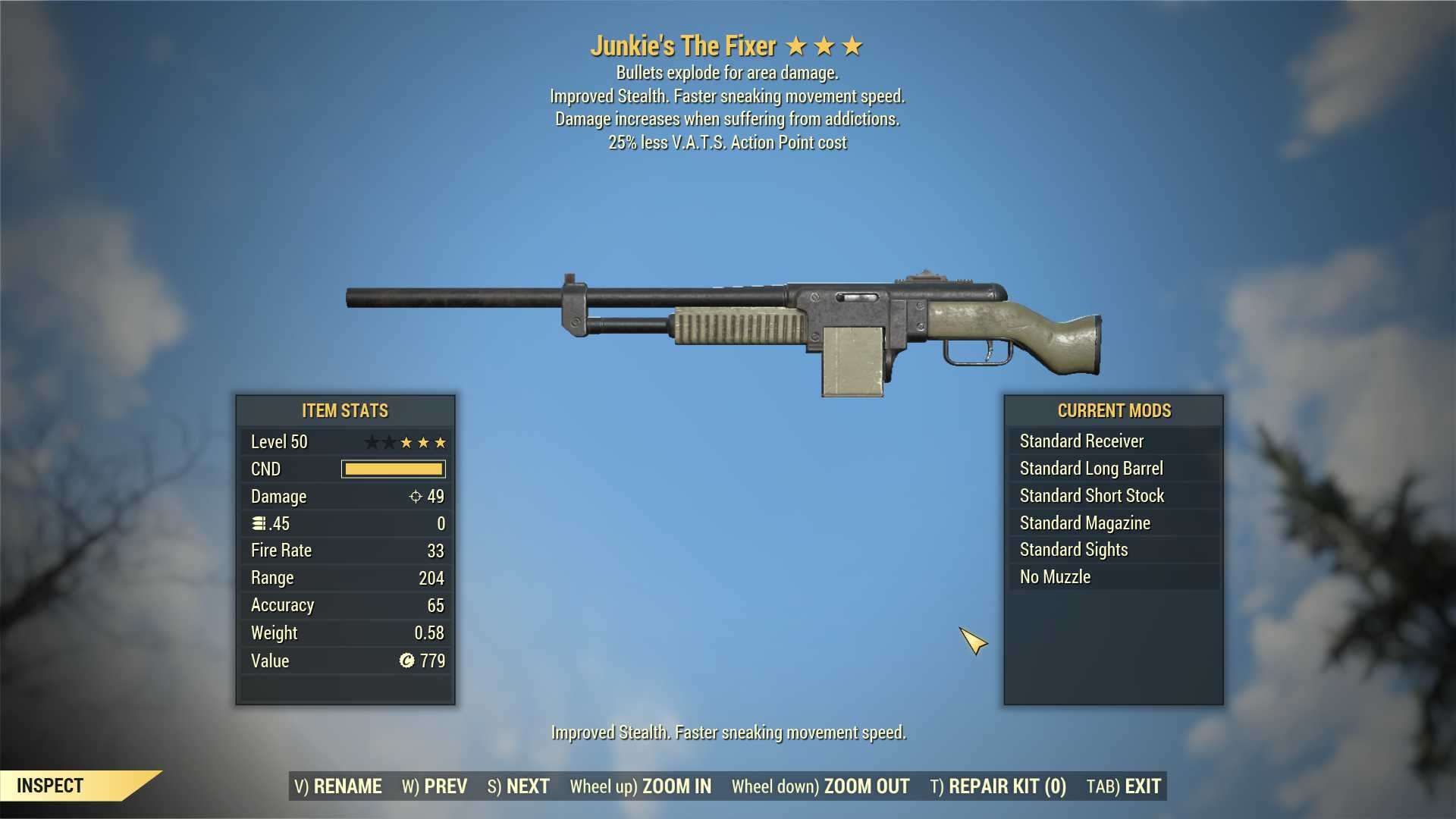 Junkie's Explosive The Fixer (25% less VATS AP cost)