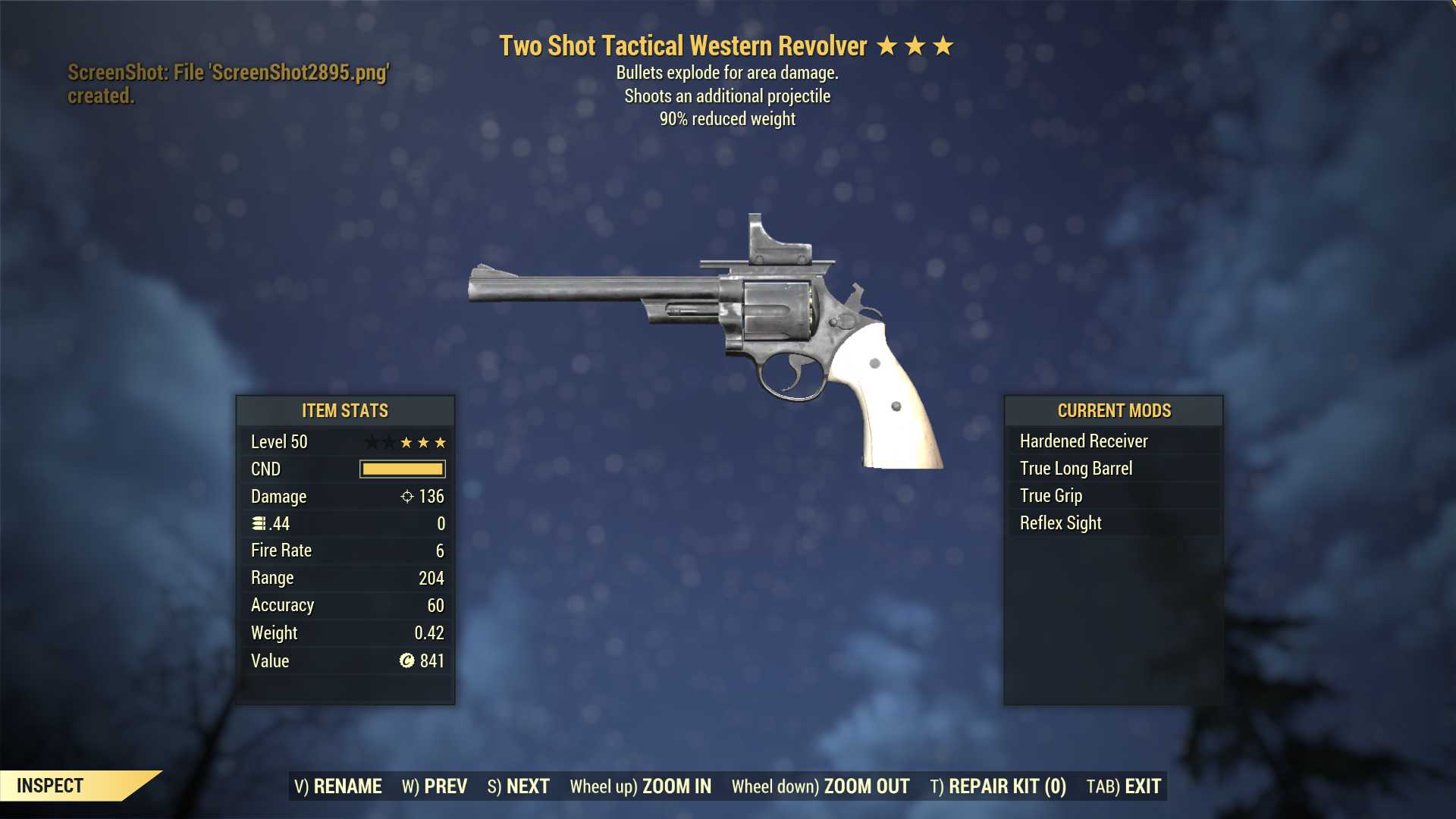 Two Shot Explosive Western Revolver (90% reduced weight)