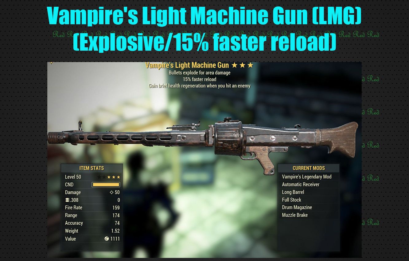 Vampire's Light Machine Gun (LMG) (Explosive/15% faster reload)
