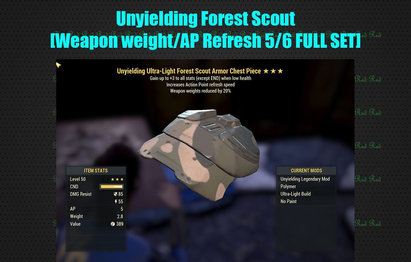 Unyielding Forest Scout [Weapon weight/AP Refresh 5/6 FULL SET]