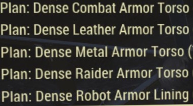 Plan: Dense Armor Torso [Combat, Leather, Metal, Raider, Robot] Plan Pack set Bundle
