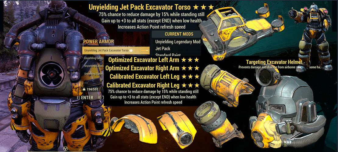 Unyielding Sentinel Excavator Power Armor (AP Refresh, Jet Pack) 6/6 Full Set