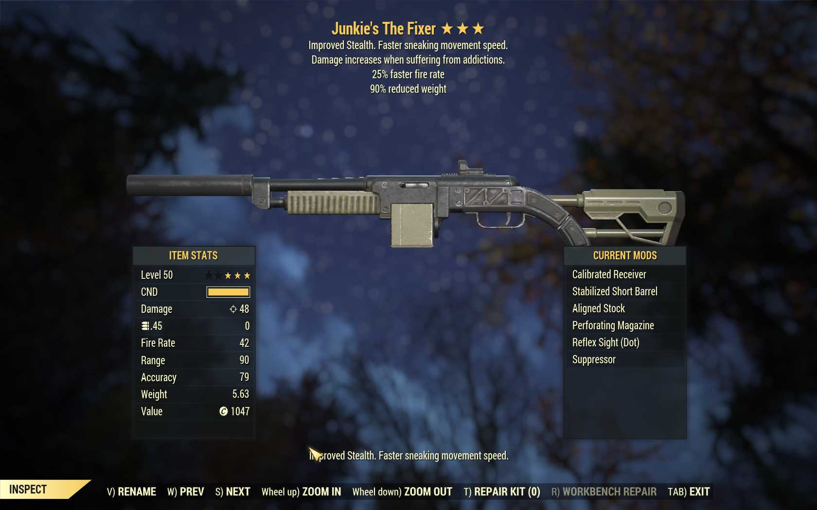 Junkie's The Fixer (25% faster fire rate, 90% reduced weight)