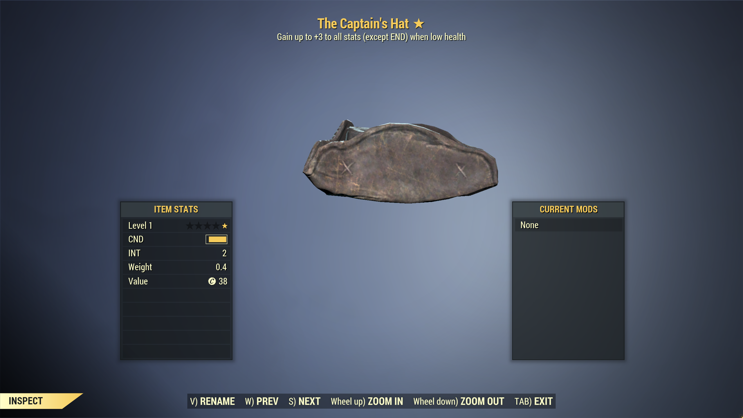 Unyielding Captains Hat[+2 INT] | FAST DELIVERY |