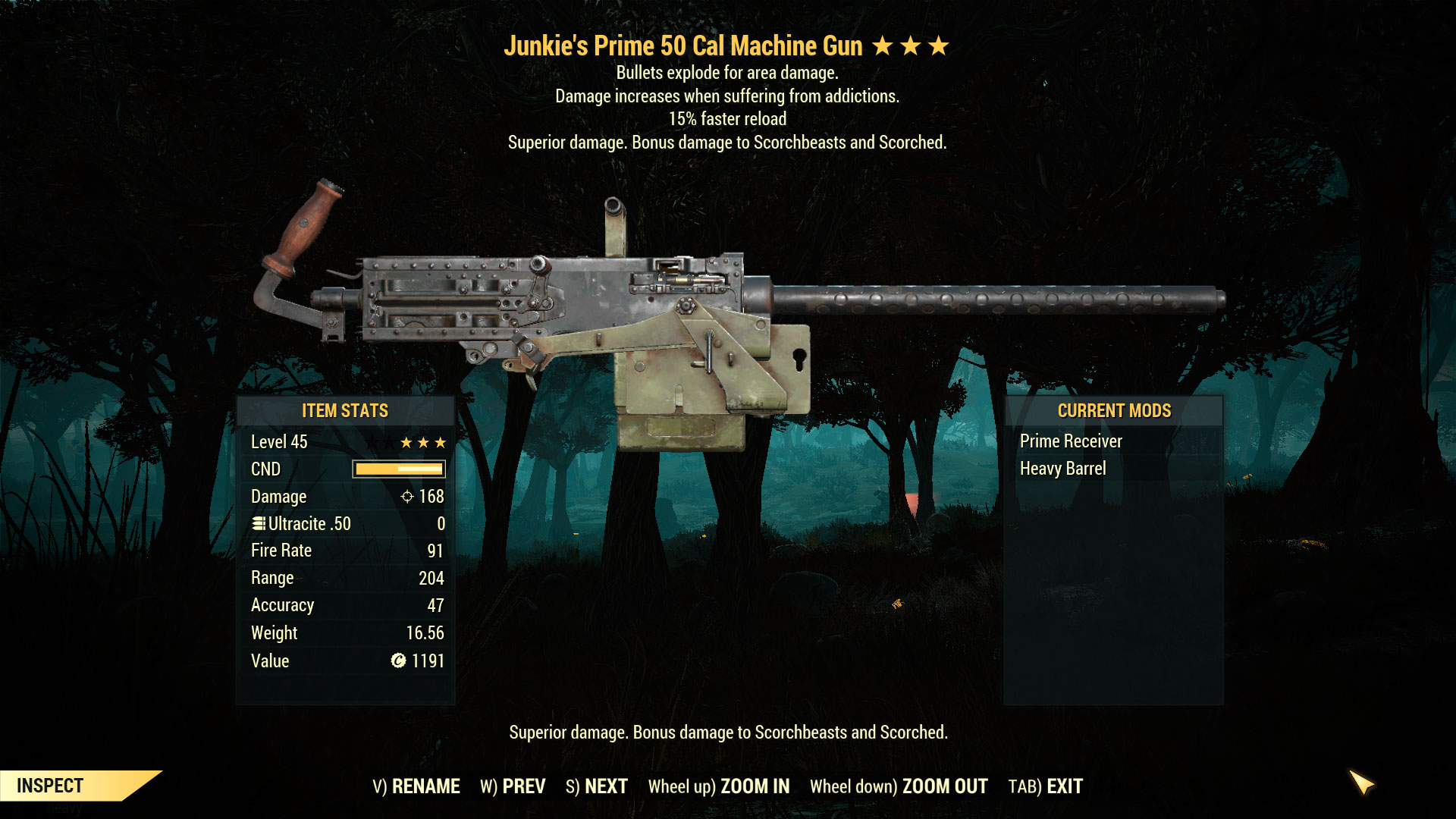 Junkie's Explosive 50 Cal Machine Gun (15% faster reload)