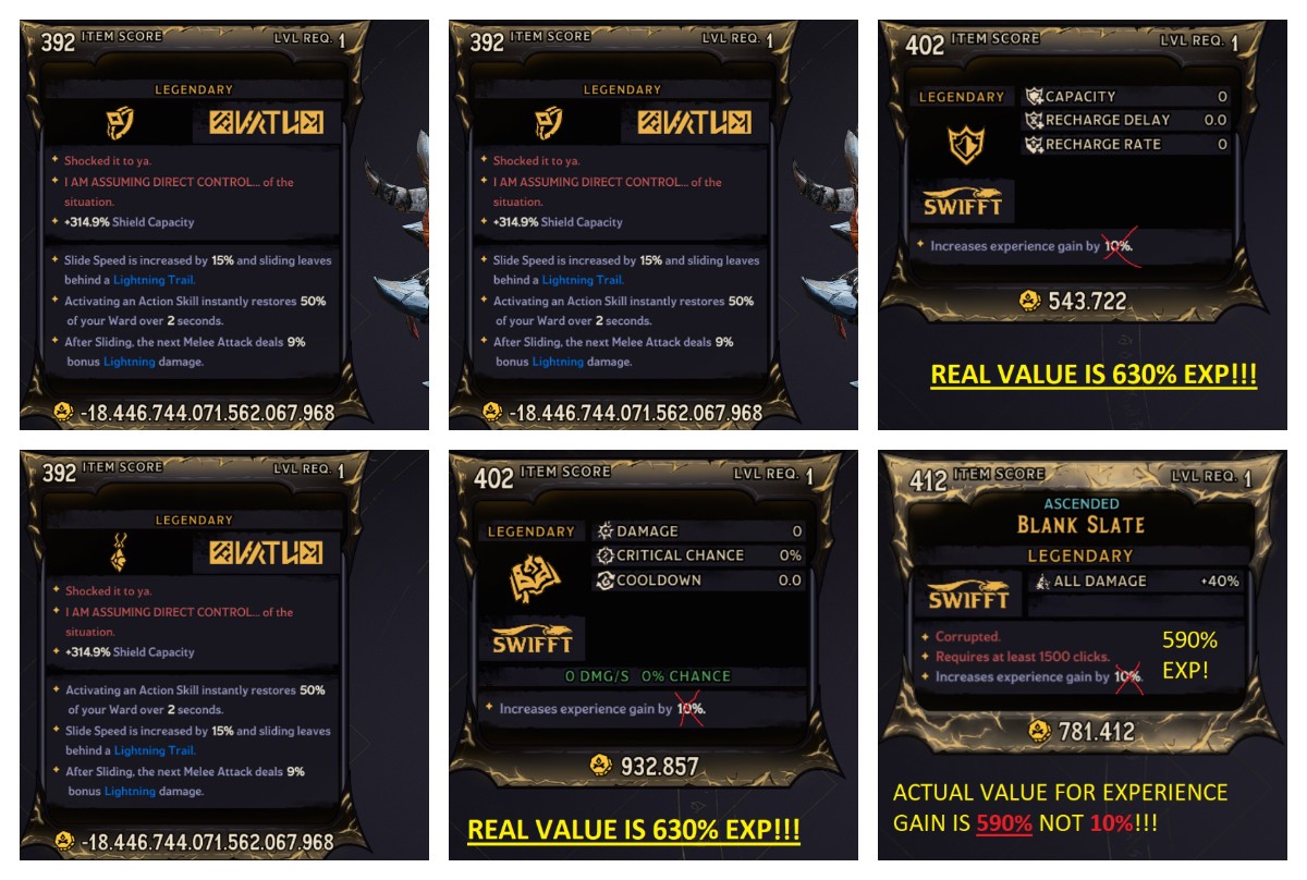 ⭐[MODDED] L1 EXP LEVELING BUNDLE (SPELL + WARD + ARMOR + 2xRINGS + AMULET) - TOTAL 3740% EXP GAIN!!⭐