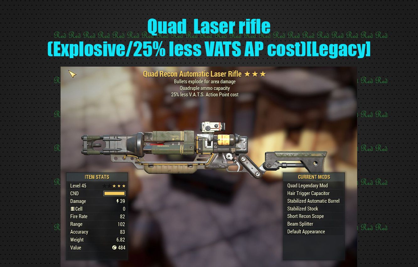 Quad Laser rifle Explosive/25% less VATS AP cost [Legacy]