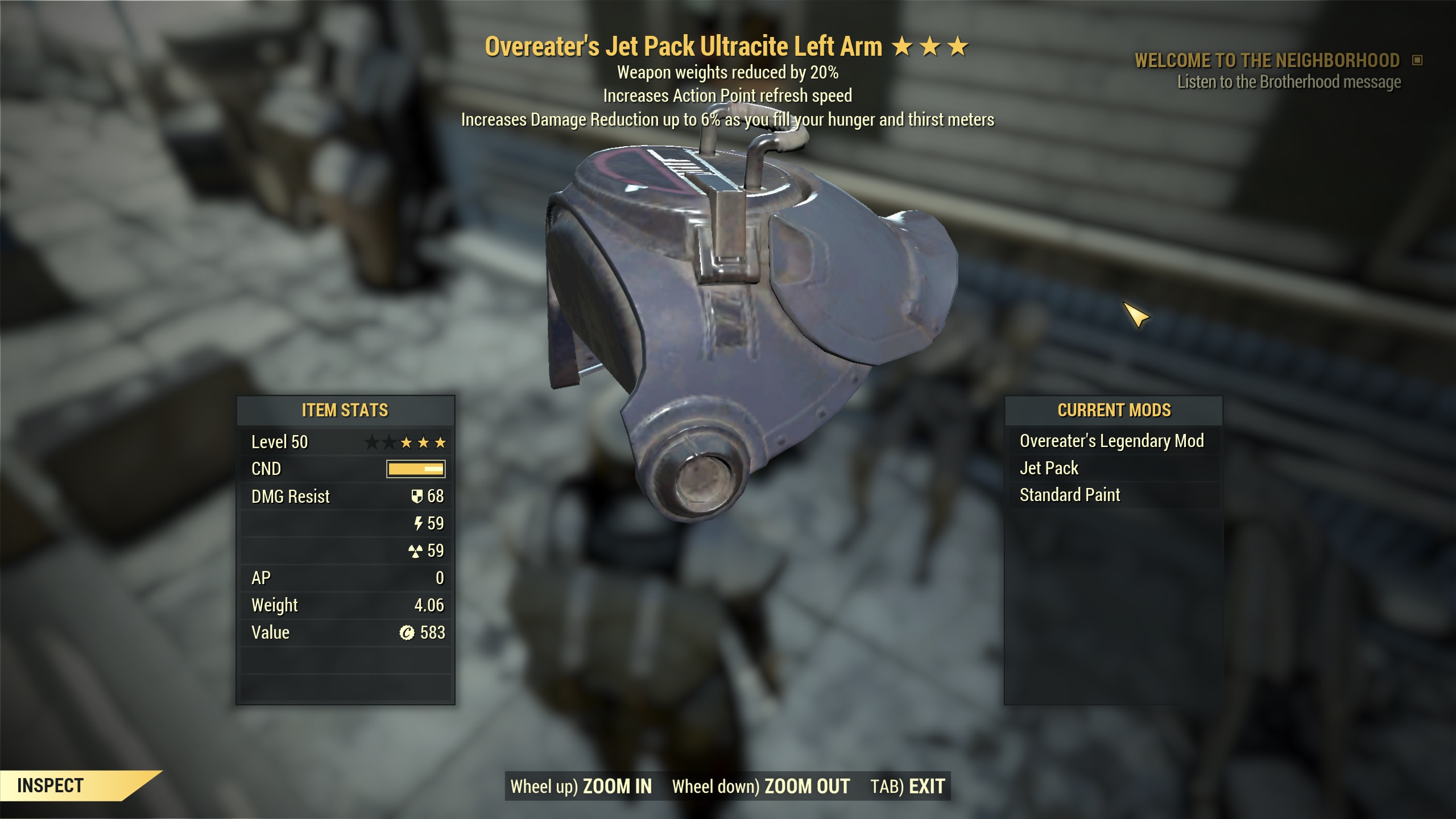 Overeater's WWR Ultracite Power Armor [3/5 AP Refresh 5/5 WWR] Mix Set / With Jet Pack Arm