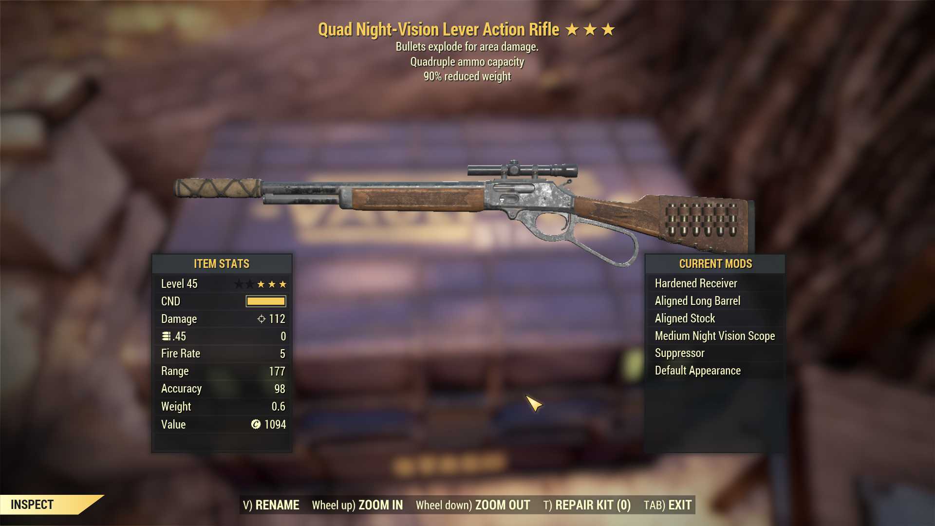 Quad Explosive Lever Action Rifle (90% reduced weight)