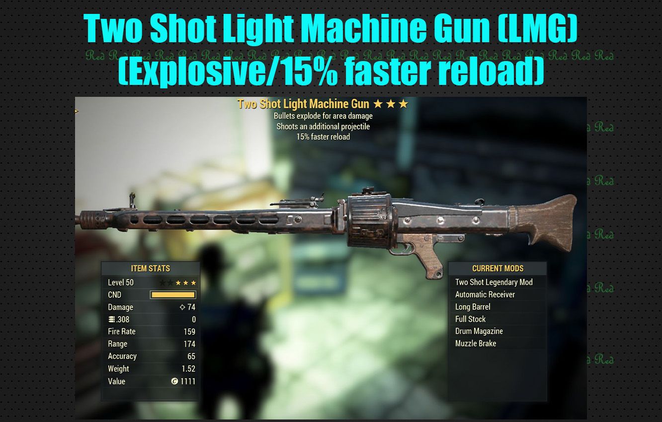 Two Shot Light Machine Gun (LMG) (Explosive/15% faster reload)