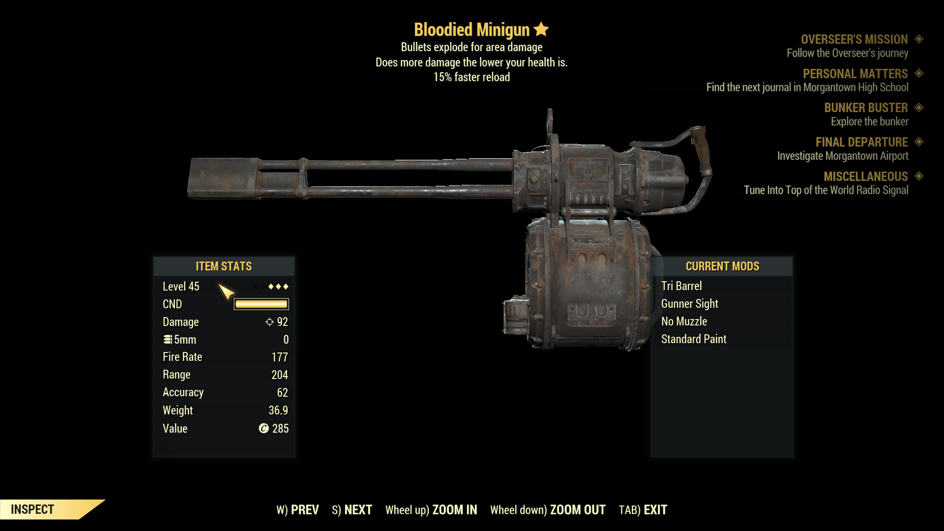 ★★★ Bloodied Explosive Minigun[15% Faster Reload] | FAST DELIVERY |
