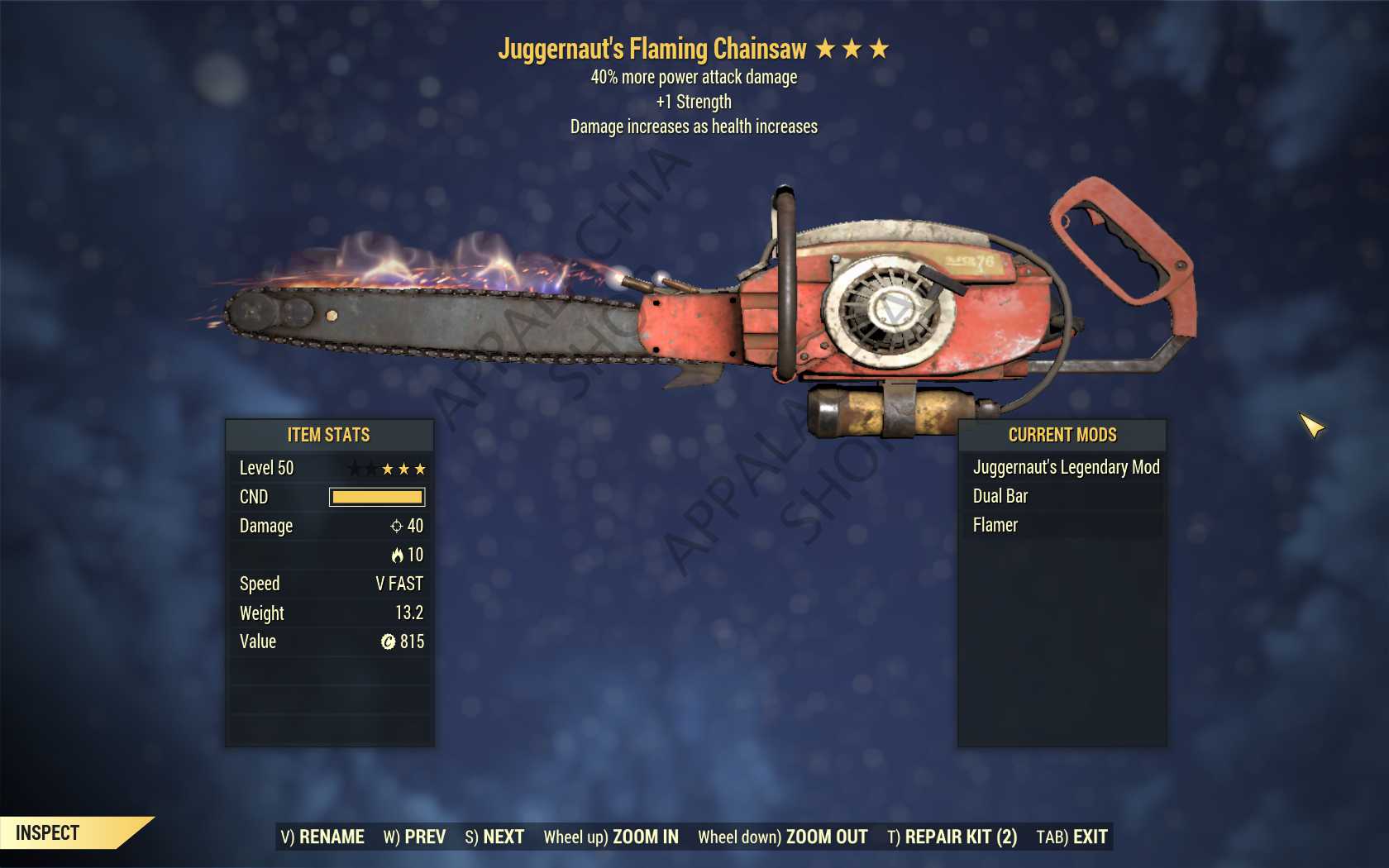 Juggernaut's Chainsaw (+40% damage PA, +1 Strength)