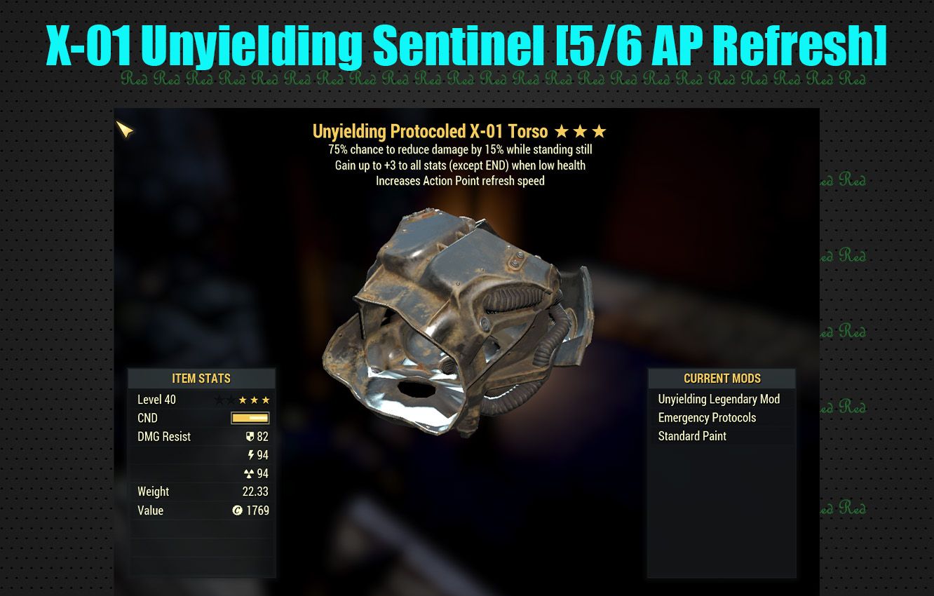X-01 Unyielding Sentinel [5/6 AP Refresh].Power Armor