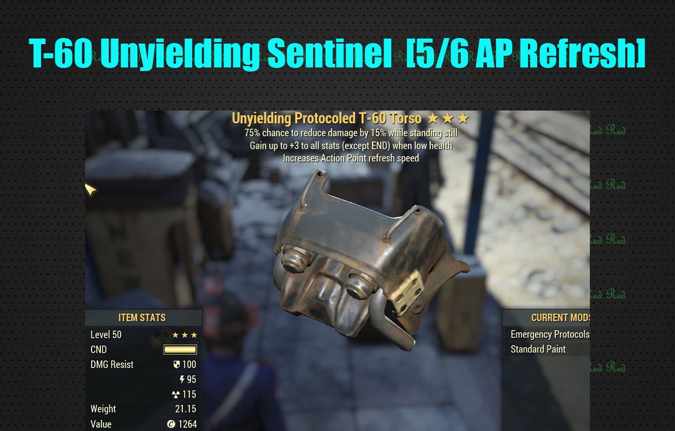 T-60 Unyielding Sentinel  [5/5 AP Refresh].Power Armor
