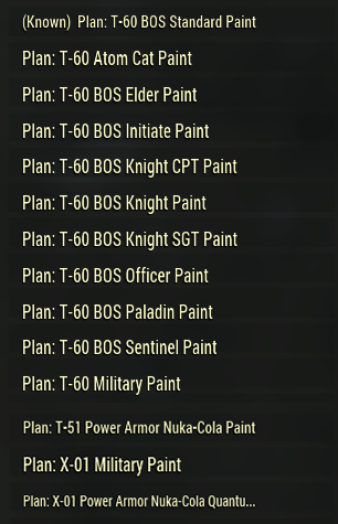 [PC] T-60, T-51, X-01 Paints Plans Pack | 14 plans