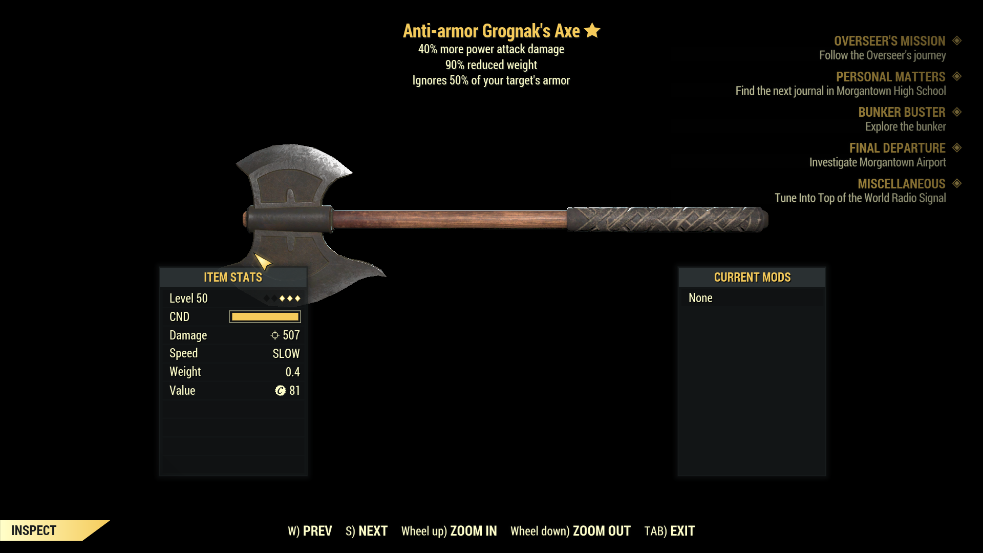 ★★★ Anti-Armor Grognaks Axe[40% Power Attack Damage][90% Reduced Weight] | FAST DELIVERY |