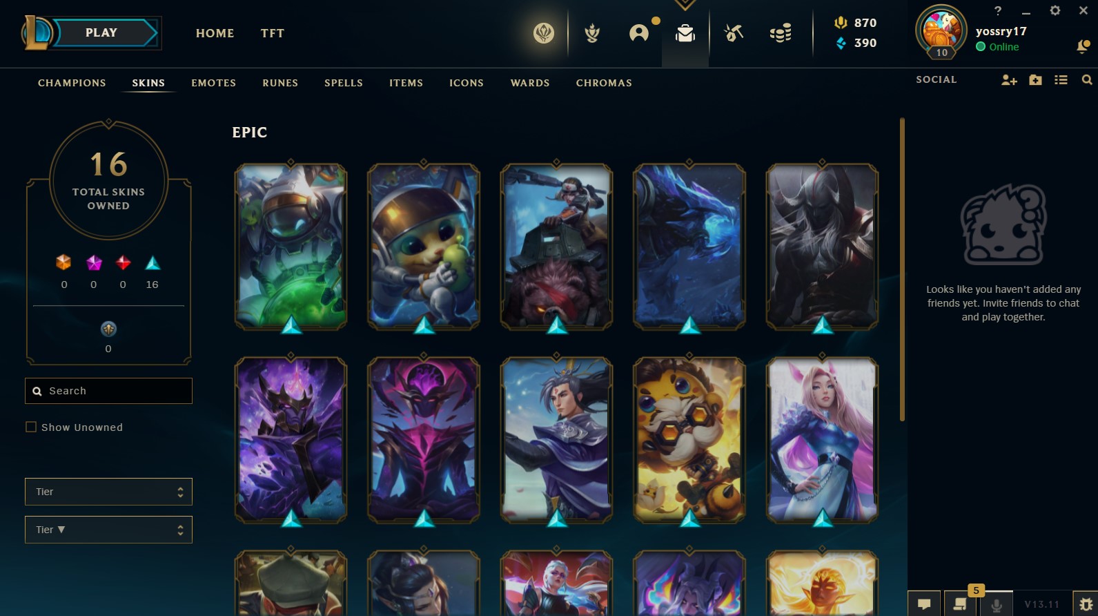 {EUW}lv10 ACCOUNT Handleveled with (+16 epic skin +55mythic ) check Discretion