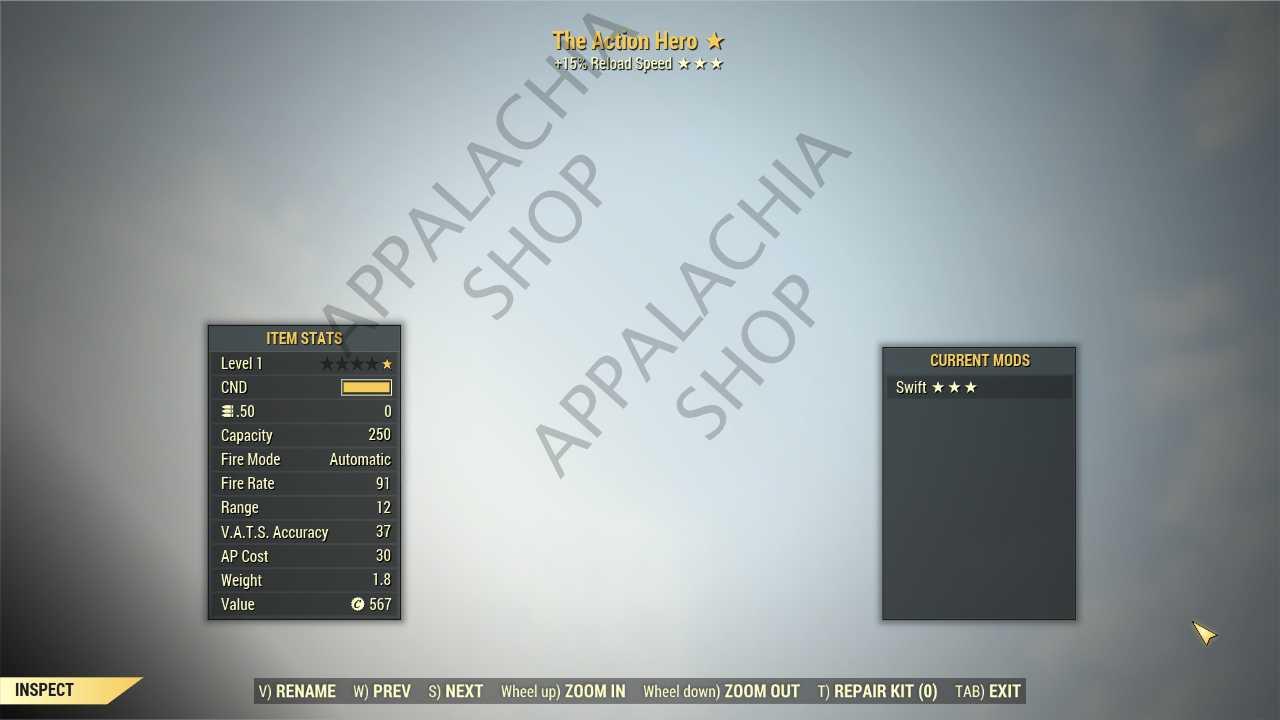 Buy .50 Cal Machine Gun The Action in FALLOUT 76 Items - Offer #2629861701
